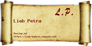 Lieb Petra névjegykártya